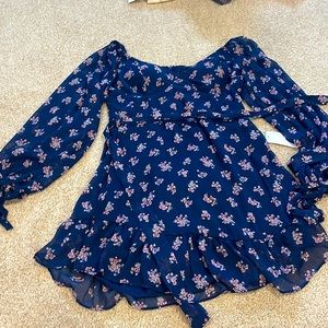 Floral Long Sleeve Mini Dress